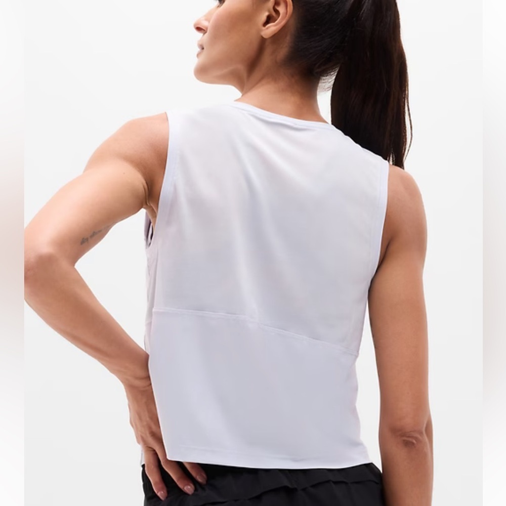 Athleta White Sleeveless Performance Ultimate Muscle Tank 3X Workout Fitness Top - Picture 3 of 9